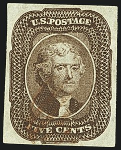 Sale 1109, Lot 420, 5c-10c 1851-56 Issue, Off-Cover (Scott 12-16)