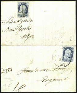Sale 1109, Lot 444, 1c 1851-56 Issue, On-Cover (Scott 7-9)