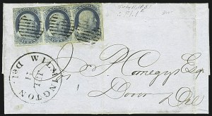 Sale 1109, Lot 445, 1c 1851-56 Issue, On-Cover (Scott 7-9)