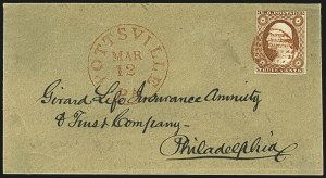 Sale 1109, Lot 455, 3c 1851-56 Issue, On-Cover (Scott 10-11A)