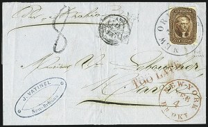 Sale 1109, Lot 467, 5c-12c 1851-56 Issue, On-Cover (Scott 12-17a)