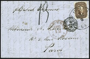 Sale 1109, Lot 468, 5c-12c 1851-56 Issue, On-Cover (Scott 12-17a)