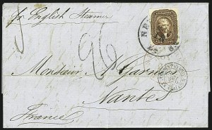 Sale 1109, Lot 470, 5c-12c 1851-56 Issue, On-Cover (Scott 12-17a)