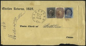 Sale 1109, Lot 473, 5c-12c 1851-56 Issue, On-Cover (Scott 12-17a)