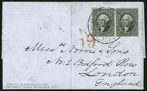 Sale 1109, Lot 479, 5c-12c 1851-56 Issue, On-Cover (Scott 12-17a)