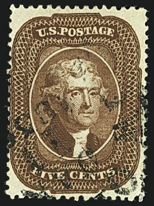 Sale 1109, Lot 493, 1c-5c 1857-60 Issue, Off-Cover (Scott 19-30A)