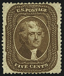 Sale 1109, Lot 496, 1c-5c 1857-60 Issue, Off-Cover (Scott 19-30A)