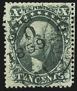 Sale 1109, Lot 503, 10c-30c 1857-60 Issue, Off-Cover (Scott 31-39)