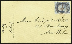 Sale 1109, Lot 514, 1c-3c 1857-60 Issue, On-Cover (Scott 18-26)