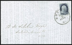 Sale 1109, Lot 517, 1c-3c 1857-60 Issue, On-Cover (Scott 18-26)