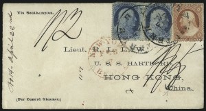 Sale 1109, Lot 521, 1c-3c 1857-60 Issue, On-Cover (Scott 18-26)