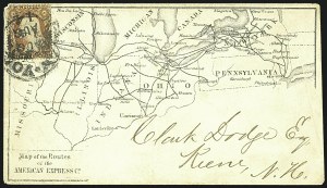 Sale 1109, Lot 523, 1c-3c 1857-60 Issue, On-Cover (Scott 18-26)