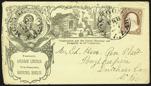 Sale 1109, Lot 525, 1c-3c 1857-60 Issue, On-Cover (Scott 18-26)