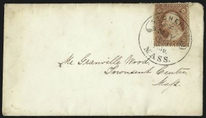 Sale 1109, Lot 529, 1c-3c 1857-60 Issue, On-Cover (Scott 18-26)