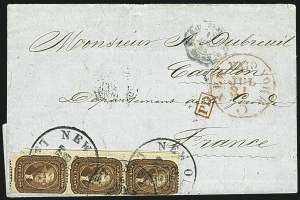 Sale 1109, Lot 534, 5c-30c 1857-60 Issue, On-Cover (Scott 27-38)
