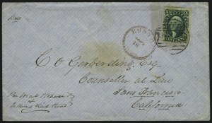 Sale 1109, Lot 540, 5c-30c 1857-60 Issue, On-Cover (Scott 27-38)