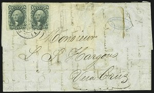 Sale 1109, Lot 549, 5c-30c 1857-60 Issue, On-Cover (Scott 27-38)