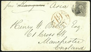 Sale 1109, Lot 552, 5c-30c 1857-60 Issue, On-Cover (Scott 27-38)