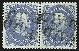 Sale 1109, Lot 567, 1861-66 Issue, Off-Cover (Scott 62B-68)
