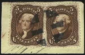 Sale 1109, Lot 606, 1861-66 Issue, Off-Cover, Cont. (Scott 69-78c)