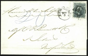 Sale 1109, Lot 632, 1861-66 Issue, On-Cover, Cont. (Scott 68)