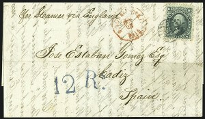 Sale 1109, Lot 635, 1861-66 Issue, On-Cover, Cont. (Scott 68)