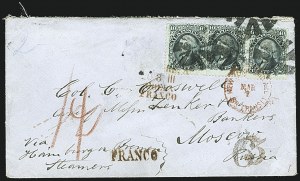 Sale 1109, Lot 636, 1861-66 Issue, On-Cover, Cont. (Scott 68)
