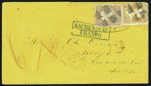 Sale 1109, Lot 646, 1861-66 Issue, On-Cover, Cont. (Scott 70b-78)