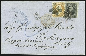 Sale 1109, Lot 647, 1861-66 Issue, On-Cover, Cont. (Scott 70b-78)