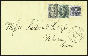Sale 1109, Lot 666, 1867-68 Grilled Issue, On-Cover, 1875 Re-Issue (Scott 86-96, 107)