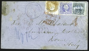 Sale 1109, Lot 693, 1869 Pictorial Issue, On-Cover (Scott 112-119)
