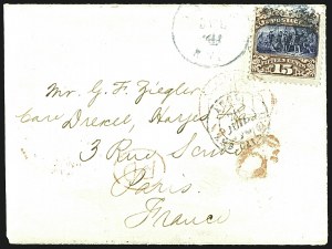 Sale 1109, Lot 694, 1869 Pictorial Issue, On-Cover (Scott 112-119)