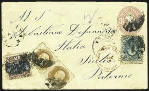 Sale 1109, Lot 695, 1869 Pictorial Issue, On-Cover (Scott 112-119)