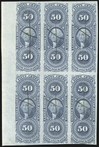 Sale 1110, Lot 1161, First Issue Revenues, Blocks and Record-Size Multiples, Cont. (Scott R51-R78)