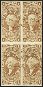 Sale 1110, Lot 1176, First Issue Revenues, Blocks and Record-Size Multiples, Cont. (Scott R51-R78)