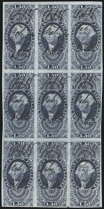Sale 1110, Lot 1179, First Issue Revenues, Blocks and Record-Size Multiples, Cont. (Scott R51-R78)