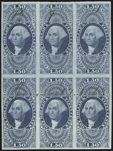 Sale 1110, Lot 1180, First Issue Revenues, Blocks and Record-Size Multiples, Cont. (Scott R51-R78)