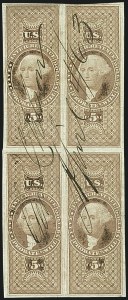 Sale 1110, Lot 1201, First Issue Revenues, Blocks and Record-Size Multiples, Cont. (Scott R79-R94)