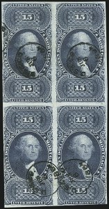 Sale 1110, Lot 1209, First Issue Revenues, Blocks and Record-Size Multiples, Cont. (Scott R95-R102)