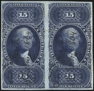 Sale 1110, Lot 1210, First Issue Revenues, Blocks and Record-Size Multiples, Cont. (Scott R95-R102)