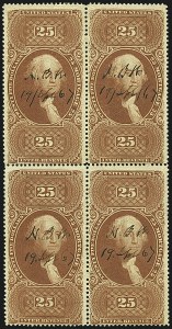 Sale 1110, Lot 1221, First Issue Revenues, Blocks and Record-Size Multiples, Cont. (Scott R95-R102)