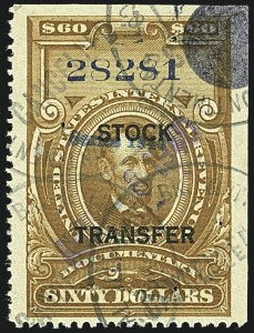 Sale 1110, Lot 1423, Stock Transfer (Scott RD12-RD66)