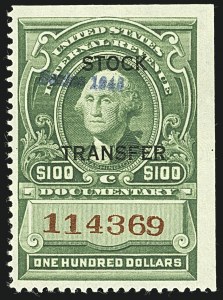 Sale 1110, Lot 1424, Stock Transfer (Scott RD12-RD66)