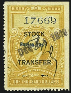 Sale 1110, Lot 1427, Stock Transfer (Scott RD12-RD66)