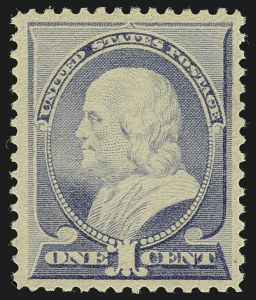 Sale 1111, Lot 105, 1870-88 Bank Note Co. Issues (Scott 134-218), 1c Ultramarine (212) Sale 1111, Lot 105, 1870-88 Bank Note Co. Issues (Scott 134-218)