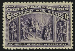 Sale Number 1111, Lot Number 133, 1893 Columbian Issue (Scott 230-245) Sale Number 1111, Lot Number 133, 1893 Columbian Issue (Scott 230-245)
