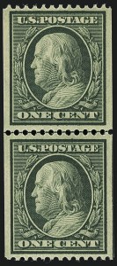 Sale 1111, Lot 289, 1908-10 Washington-Franklin Coils (Scott 348-356)