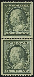 Sale 1111, Lot 290, 1908-10 Washington-Franklin Coils (Scott 348-356)