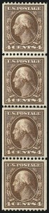 Sale 1111, Lot 298, 1908-10 Washington-Franklin Coils (Scott 348-356)