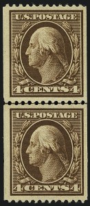 Sale 1111, Lot 299, 1908-10 Washington-Franklin Coils (Scott 348-356)